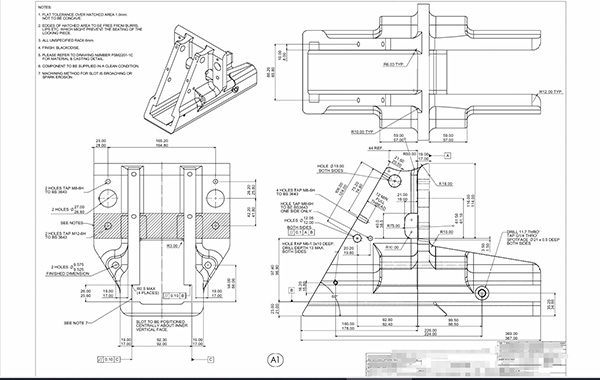 Processing Drawing for Custom Mining Parts