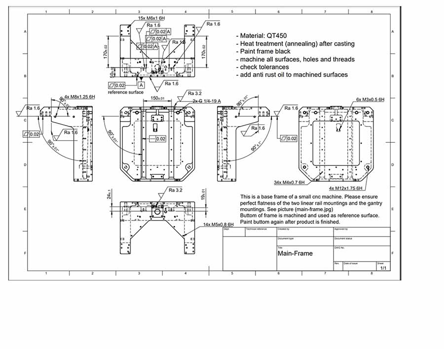 Copper Alloy Casting Parts Processing Drawings